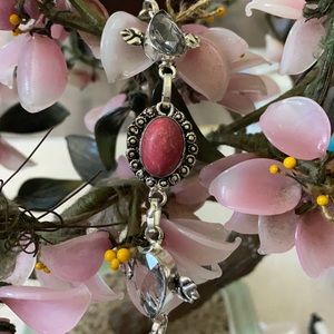 Vintage 925 red jasper & white quart bracelet